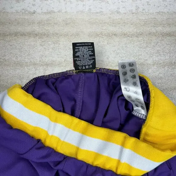 Vintage Y2K Lakers Gym Shorts Mens M Relaxed Fit Purple Yellow Lebron James - Picture 5 of 9